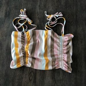 AERIE NWT RIBBED LONGLINE STRIPED BANDEAU TOP -XXL